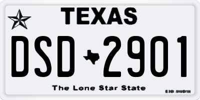 TX license plate DSD2901