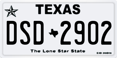 TX license plate DSD2902