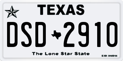 TX license plate DSD2910