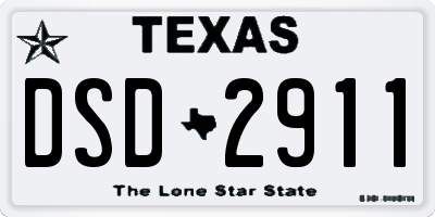 TX license plate DSD2911