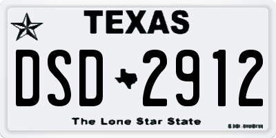 TX license plate DSD2912
