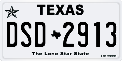 TX license plate DSD2913