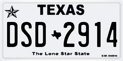 TX license plate DSD2914