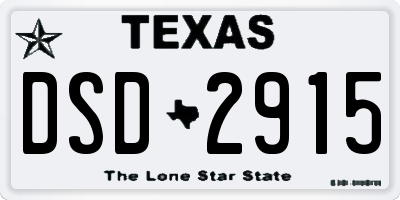 TX license plate DSD2915
