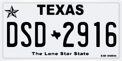 TX license plate DSD2916