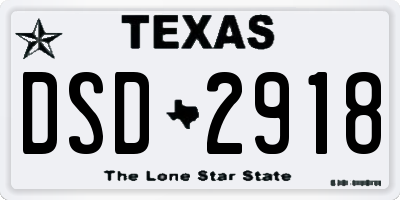 TX license plate DSD2918