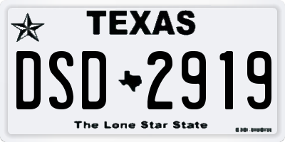 TX license plate DSD2919