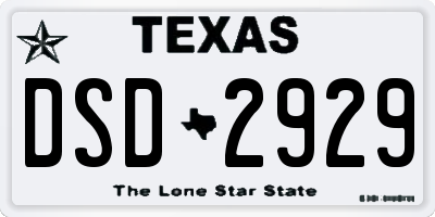 TX license plate DSD2929