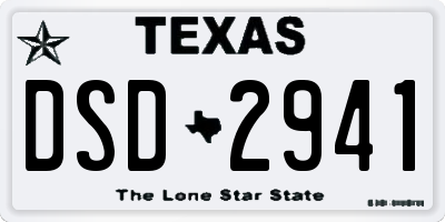 TX license plate DSD2941