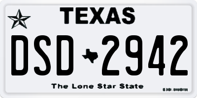 TX license plate DSD2942