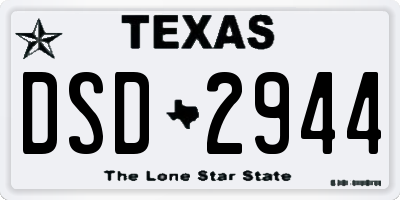 TX license plate DSD2944