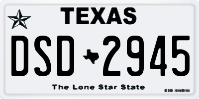 TX license plate DSD2945