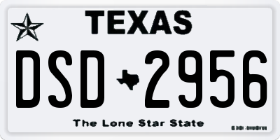 TX license plate DSD2956