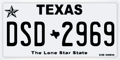 TX license plate DSD2969