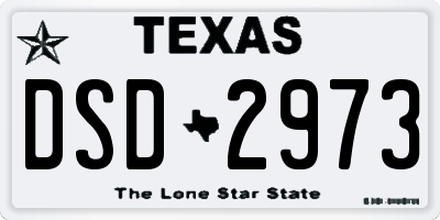 TX license plate DSD2973