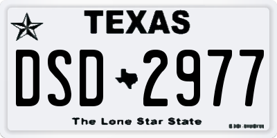 TX license plate DSD2977
