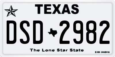 TX license plate DSD2982