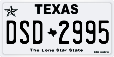 TX license plate DSD2995