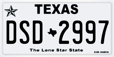 TX license plate DSD2997