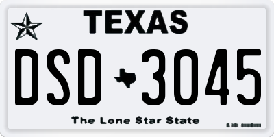 TX license plate DSD3045