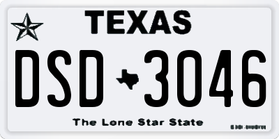 TX license plate DSD3046