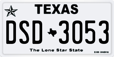 TX license plate DSD3053