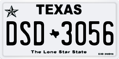 TX license plate DSD3056
