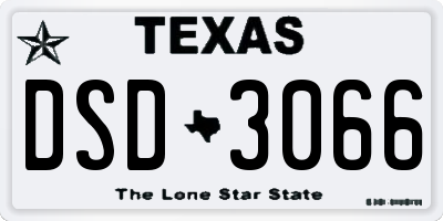 TX license plate DSD3066