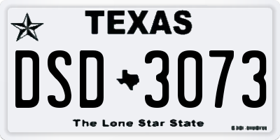 TX license plate DSD3073