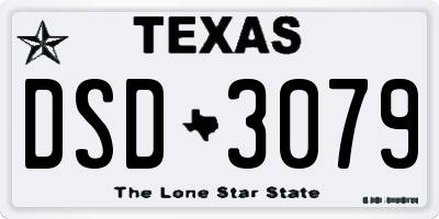 TX license plate DSD3079