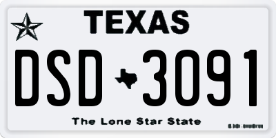TX license plate DSD3091