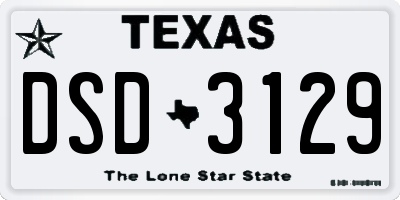 TX license plate DSD3129