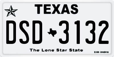 TX license plate DSD3132