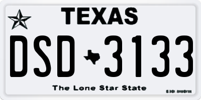 TX license plate DSD3133