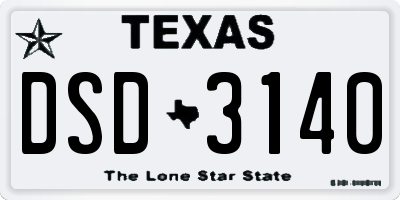 TX license plate DSD3140