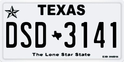 TX license plate DSD3141