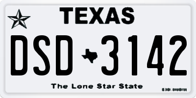 TX license plate DSD3142