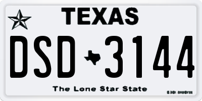 TX license plate DSD3144