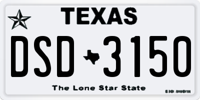 TX license plate DSD3150