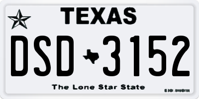 TX license plate DSD3152