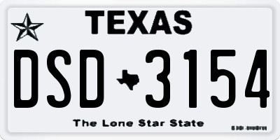 TX license plate DSD3154