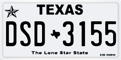 TX license plate DSD3155