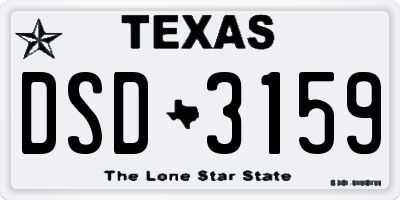 TX license plate DSD3159