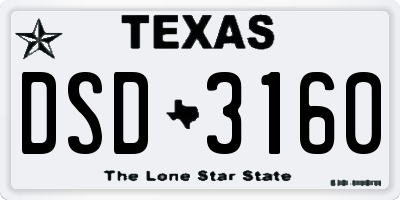 TX license plate DSD3160