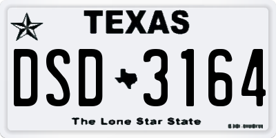 TX license plate DSD3164