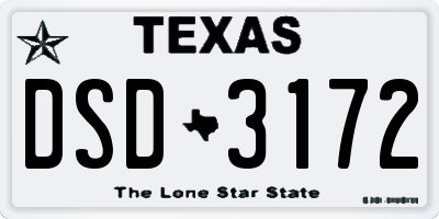 TX license plate DSD3172