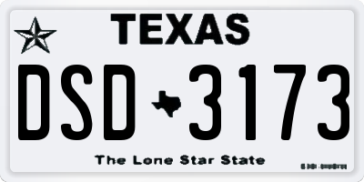 TX license plate DSD3173