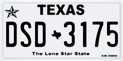TX license plate DSD3175