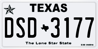 TX license plate DSD3177