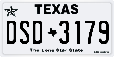TX license plate DSD3179